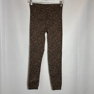 Spanx Look at Me Now Seamless Leopard Print Leggings Brown Black Medium